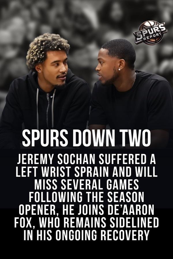 ESPN：索汉因手腕扭伤与福克斯一起无缘马刺新赛季揭幕战