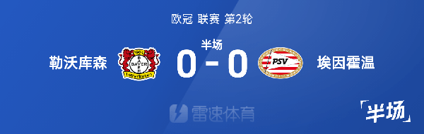 欧冠半场：佩里西奇进球被吹，勒沃库森暂0-0埃因霍温